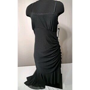 Wild Fable Women's Size Medium Black Dress Sleeveless Mesh Asymmetrical Hem NWT